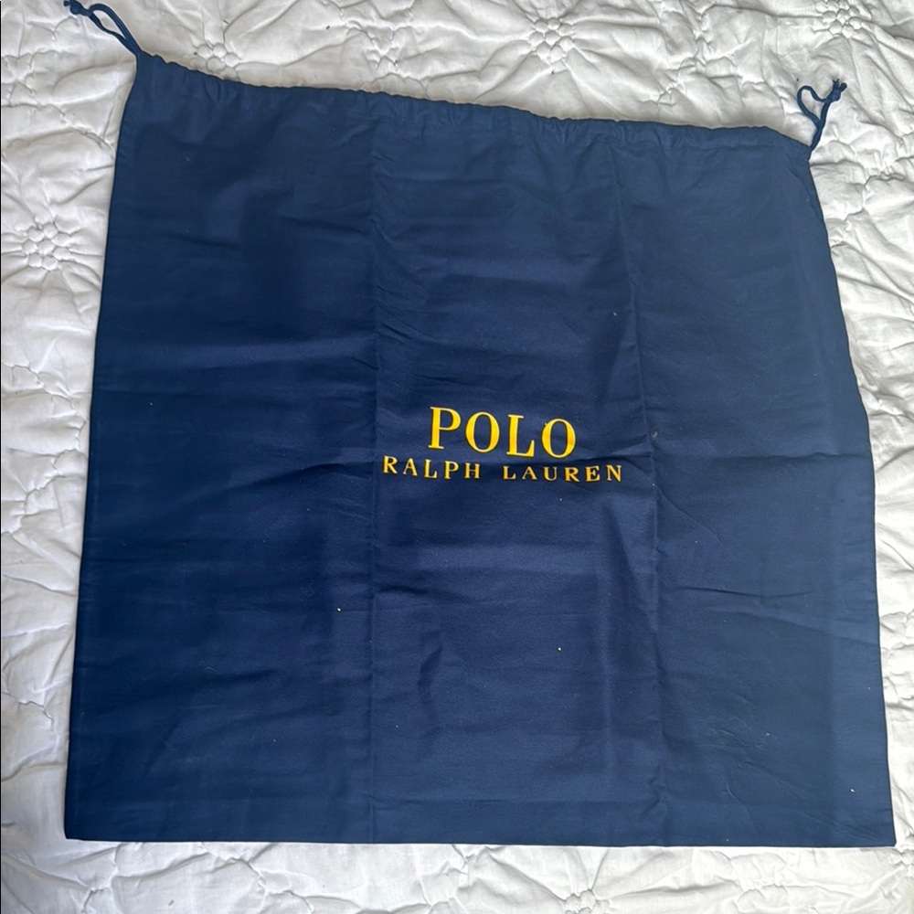 Polo by Ralph Lauren Navy Drawstring Dust Bag with Yellow Logo